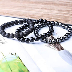 3Pcs Natural Gorgeous Semi-Precious Gemstones Healing Stretch Beaded Bracelet Unisex