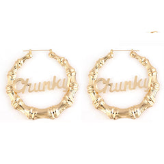 Earrings 3.54inch elegant Large Bamboo Earrings Hip-Pop Style Fashion Party Accessory