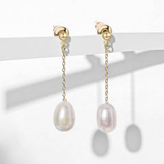 Pearl Earrings Drop Earrings Women's Delicate Adjustable Stud Earrings