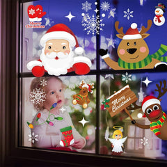 Christmas Window Stickers Clings,160Pcs Double-Side Removable Christmas Window Decal Stickers for Christmas Decorations Window Decorations Ornaments Party Supplies Refrigerator Decor