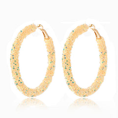 Glitter Hoop Earrings Sparkle Hoop Dangle Earrings