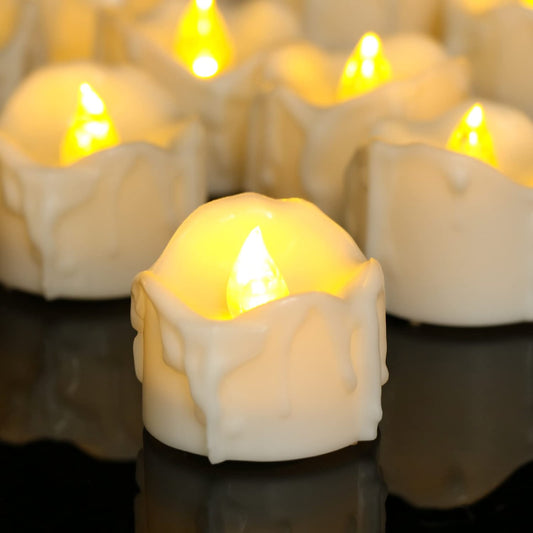 Timer Candles 12 Packs LED Flameless Votive Tea Lights Candle for Halloween Christmas Home Party Outdoor Decorations