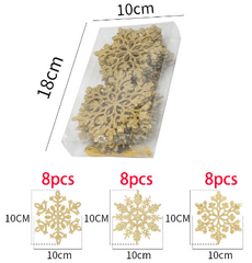 Plastic Christmas Glitter Snowflake Ornaments Christmas Tree Decorations, 3.94Inch, Set of 24