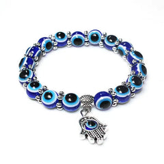 4 Pcs Evil Eye Bead Bracelet Beaded Charm Bracelets Blue Eye Stretch Amulet Bracelets Turkish Evil Eye Good Luck Protection Bracelet