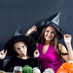 6 PCS Halloween Witch Hat Cap Costume Accessory for Hanging Witch Hats Decoration or Halloween Party Black