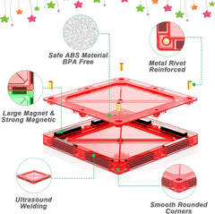 Magnetic Toys for 3 4 5 6 7 8+ Year Old Boys & Girls Magnet Tiles Building Blocks for Kids 3-5 STEM Learning & Educational Montessori Open-Ended Toys for Toddlers Creative Christmas Birthday Gift