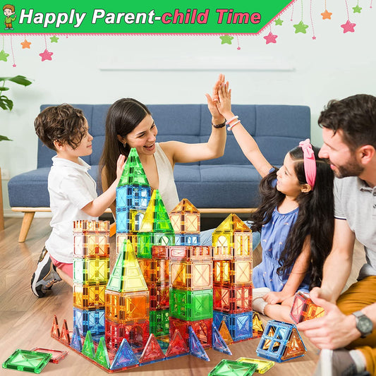 Magnetic Toys for 3 4 5 6 7 8+ Year Old Boys & Girls Magnet Tiles Building Blocks for Kids 3-5 STEM Learning & Educational Montessori Open-Ended Toys for Toddlers Creative Christmas Birthday Gift