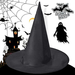 6 PCS Halloween Witch Hat Cap Costume Accessory for Hanging Witch Hats Decoration or Halloween Party Black