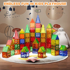 Magnetic Toys for 3 4 5 6 7 8+ Year Old Boys & Girls Magnet Tiles Building Blocks for Kids 3-5 STEM Learning & Educational Montessori Open-Ended Toys for Toddlers Creative Christmas Birthday Gift