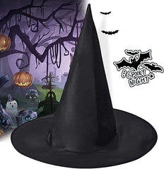 6 PCS Halloween Witch Hat Cap Costume Accessory for Hanging Witch Hats Decoration or Halloween Party Black