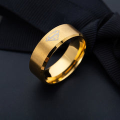 8mm Black Men's Comfort Fit Wedding Bands Rings with "Superman"