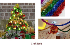 50 Feet Christmas Foil Tinsel Garland Decoration for Holiday Tree Wall Rail Home Office decoration