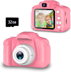 Kids Selfie Camera 1300p Christmas Birthday Gifts for Boys aged 3-12 HD Digital Video Cameras for Toddlers with 32GB-SD card