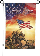 Rblubluy Memorial Day Flag Thank You Garden Flag 12 x 18 Inch Double Sided, Military Soldiers Veterans Patriotic Yard Outdoor Decoration