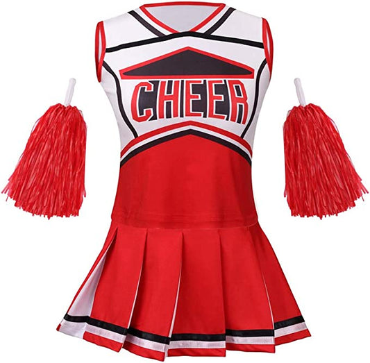 Cheerleader Costume for Girls Halloween Cute Uniform Outfit