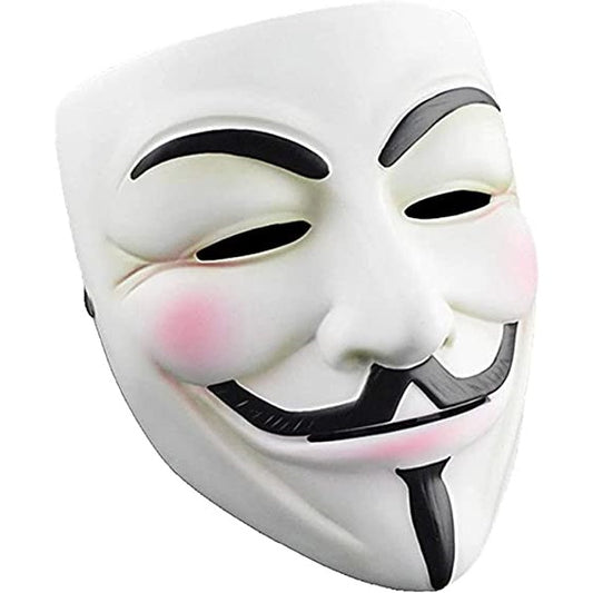 Halloween Masks V for Vendetta Hackers Mask, Anonymous Guy Cosplay Mask Party Costume Prop Toys Toys for Boy Girl Men Women（White）