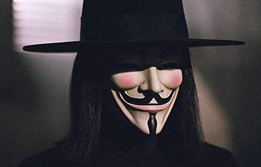 Halloween Masks V for Vendetta Hackers Mask, Anonymous Guy Cosplay Mask Party Costume Prop Toys Toys for Boy Girl Men Women（White）