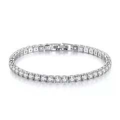 14K Gold Plated 3mm Cubic Zirconia Classic Tennis Bracelet | Beautiful Gold Bracelets for Women | Size 6.5-7.5 Inch