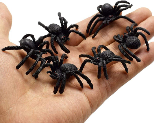 Realistic Plastic Spider Toy Halloween Prank Props Small Size Funny Halloween Decorations 30pcs