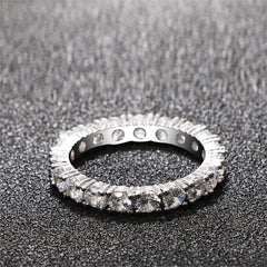 Cubic Zirconia Love Ring Cushion Cut Stackable Hand Rings for Women