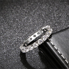 Cubic Zirconia Love Ring Cushion Cut Stackable Hand Rings for Women