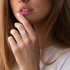 Gold Plate Ring-Minimalistic Statement Ring with Botanical Engraved Hand Ring