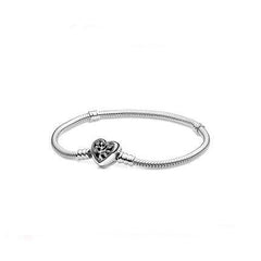 Heart Clasp Snake Chain Charm Bracelet