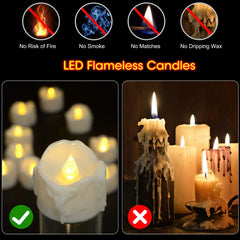 Timer Candles 12 Packs LED Flameless Votive Tea Lights Candle for Halloween Christmas Home Party Outdoor Decorations