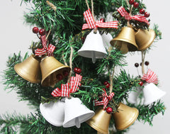 6 Pcs Christmas Bells  Tree Hanging Ornament Metal Jingle Bells for Christmas Holiday Decoration