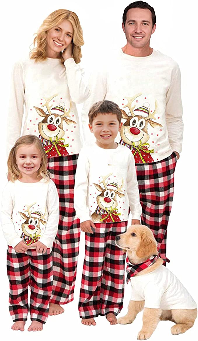 Family Matching Pajamas Christmas Holiday Nightwear Sleepwear Sets