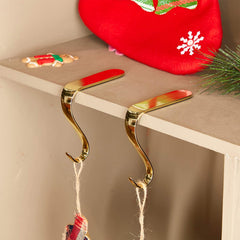 Christmas Stocking Holders Metal Mantel Stockings Hangers Shelf Fireplace Garland Mantle Grips Set