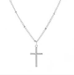 18k Gold/Silver Plated Simple Cross Pendant Necklace Simple Tiny Necklace for Women Girls