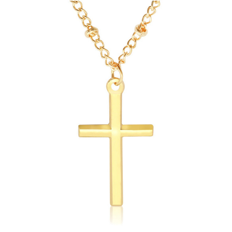 18k Gold/Silver Plated Simple Cross Pendant Necklace Simple Tiny Necklace for Women Girls