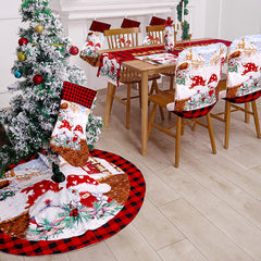 Christmas tree skirt Christmas apron Christmas socks tablecloth set home decorations