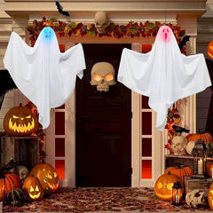 3 Pack Halloween Party Decoration 25.5" Hanging Ghosts Cute Flying Ghost for Front Yard Patio Lawn Garden Party Décor and Holiday Decorations