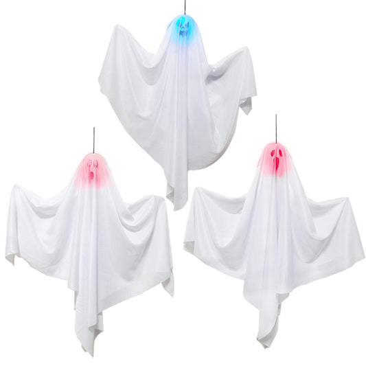 3 Pack Halloween Party Decoration 25.5" Hanging Ghosts Cute Flying Ghost for Front Yard Patio Lawn Garden Party Décor and Holiday Decorations