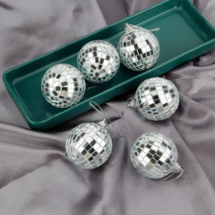 Silver Disco Party Decoration Bright Reflective Mirror Christmas Balls  Suitable for Christmas Wedding Family Party Hanging Decoration