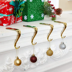 Christmas Stocking Holders Metal Mantel Stockings Hangers Shelf Fireplace Garland Mantle Grips Set