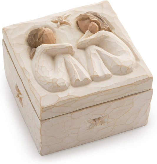 Couple's storage box ，Friendship, Sculpted Hand-Painted Keepsake Box