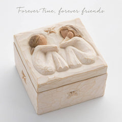 Couple's storage box ，Friendship, Sculpted Hand-Painted Keepsake Box