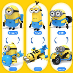 Official puzzle minions toys deformed car aircraft children's doll minions