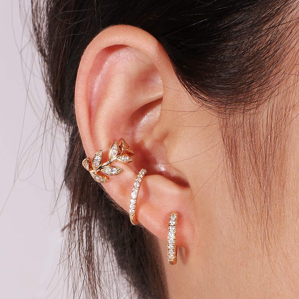 Stainless Steel Ear Cuff Non-Piercing Clip-on Cartilage Earrings for Men Women