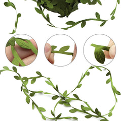 Olive Green Leaves Leaf Trim Ribbon -20 Yards - for DIY Craft Party Wedding Home Decoration (Olive Green)