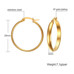 18K Gold Plated Lightweight Hoops | 30mm | Gold Hoop Earrings for Women