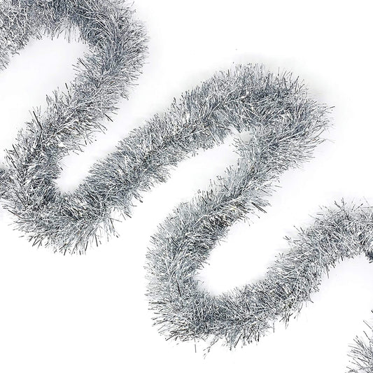 50 Feet Christmas Foil Tinsel Garland Decoration for Holiday Tree Wall Rail Home Office decoration