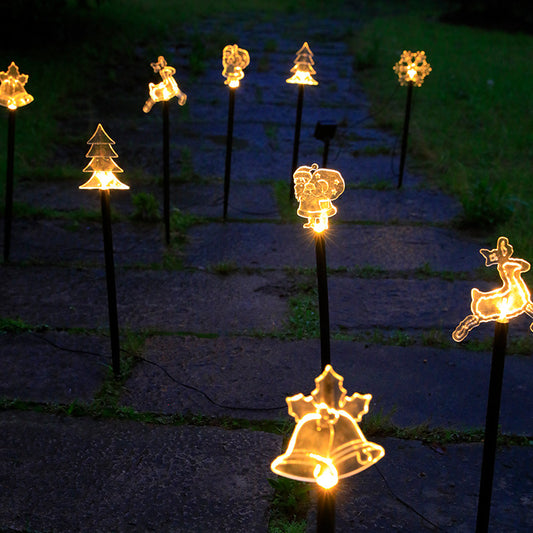 Christmas Solar Stake Lights Set of 5 Waterproof Landscape Christmas Lights