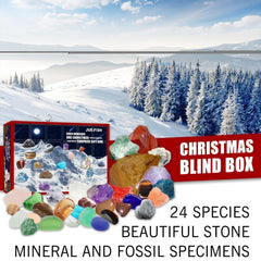 2022 Advent Calendar for Kids with 24 Gemstones to Open Each Day, a Complete Rock Collection Christmas Countdown Calendar with Mini Gemstone Dig Kit