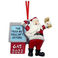 Christmas Tree Hanging Ornament 2022 Cute Santa Christmas Decoration The Year We Couldn't Afford Gas Gifts for Home Decor Xmas Gifts