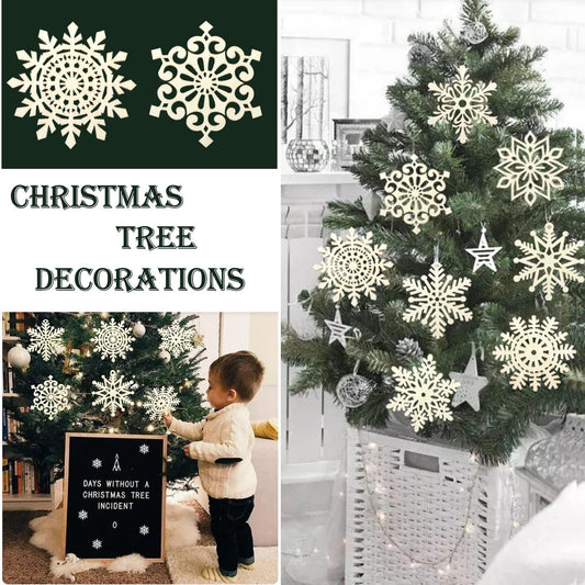 36pcs Christmas White Snowflake Decor Plastic Glitter Snow Flakes Decor for Winter Christmas Tree Decorations Size Varies Craft Snowflakes