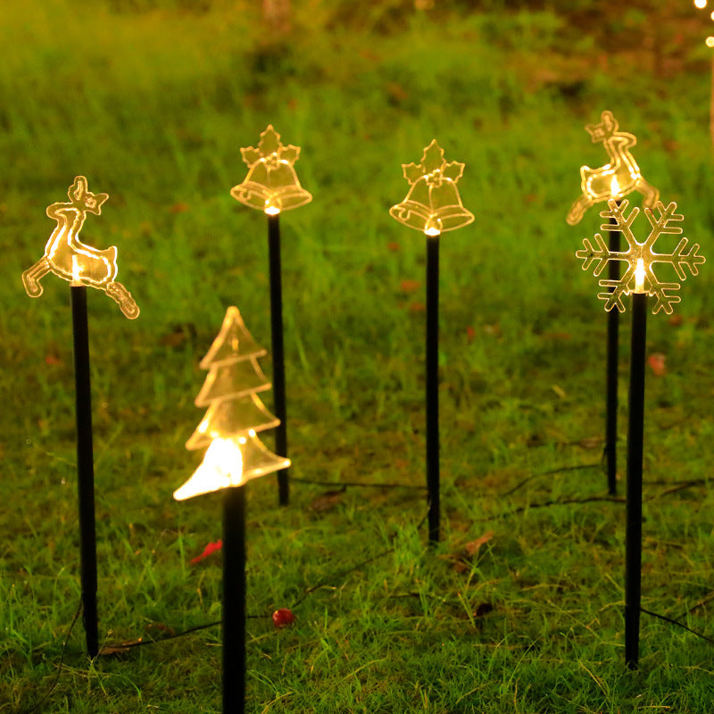 Christmas Solar Stake Lights Set of 5 Waterproof Landscape Christmas Lights